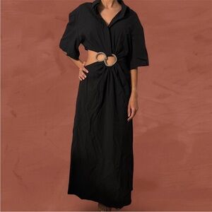 CHRISTOPHER ESBER CRYSTAL LINKED SHORT SLEEVE SHIRT DRESS